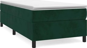 vidaXL sötétzöld bársony rugós ágy matraccal 90 x 200 cm