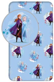 Disney Jégvarázs Blue Leaves gumis lepedő 90*200 cm