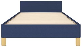kék szövet ágykeret fejtámlával matrac nélkül 80 x 200 cm