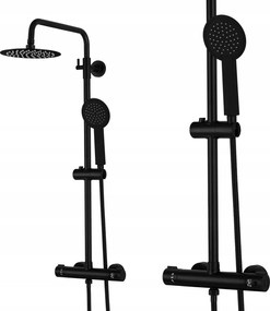 Fekete Zuhanyszett Termosztátos Csapteleppel