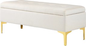 HOMCOM Tárolópad, V upholstered pad plüss megjelenéssel, Fém lábakkal, Ágy lábnál elhelyezhető pad a nappaliba, hálószobába, előszobába, 120 x 44 x 44