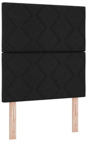 Rugós ágy matraccal és LED világítással, fekete, 80 x 200 cm, szövet