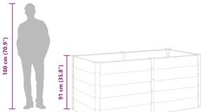 szürke WPC kerti magaságyás 200 x 100 x 91 cm