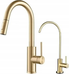 Konyhai csaptelep arany Acél kifolyócső Ww csaptelep szett