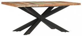 tömör újrahasznosított fa étkezőasztal 180 x 90 x 76 cm