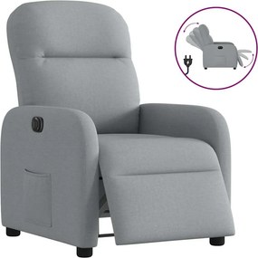 vidaXL világosszürke szövet elektromos dönthető fotel