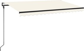 vidaXL krémszínű automata szélérzékelős és LED-es napellenző 450x300cm