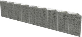 vidaXL horganyzott acél gabion fal 630 x 30 x 100 cm