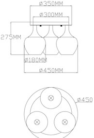 Globo 15548-3DK - Felületre szerelhető csillár MAXY 3xE27/40W/230V antracit