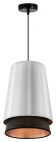 Duolla - Csillár zsinóron BELL SHINY 1xE27/15W/230V átm. 25 cm ezüst/fekete
