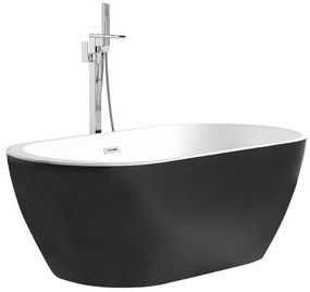 Fekete szabadon álló fürdőkád 170 x 80 cm NEVIS Beliani