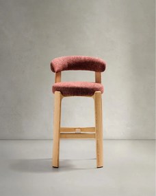 Terrakotta színű-világos natúr színű kőrisfa bárszék (ülésmagasság 75 cm) Granite – Kave Home