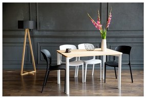 TRIVENTI fehér étkezőasztal lekerekített lábakkal, 120 x 80 cm - Ragaba