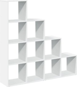 vidaXL 4 szintes fehér fa elválasztó könyvespolc 131,5 x 29 x 131,5 cm