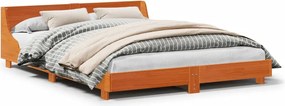 vidaXL viaszbarna tömör fenyőfa ágy matrac nélkül 120 x 190 cm