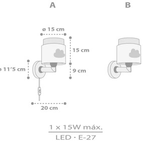 Dalber 76019E - Gyerek fali lámpa BABY DREAMS 1xE27/15W/230V szürke
