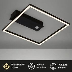 Briloner 3770-015 -LED Mennyezeti lámpa érzékelővel FRAME LED/14W/230V 3000K 32x30 cm fekete