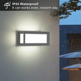 Brilagi - LED kültéri fali lámpa mozgásérzékelővel PARKER LED/12W/230V szürke IP44