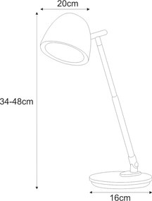 KAJA K-BL1528 BIAŁY LOLEK Fehér Színű Asztali Lámpa 7W LED 550Lm 3000-6500K IP20
