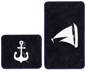 Sötétkék fürdőszobai kilépő szett 2 db-os 60x100 cm – Mila Home