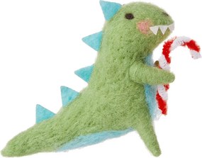HANG ON filc karácsonyfadísz, dinoszaurusz cukorpálcikával