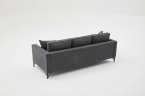 3 személyes kanapé Berlin - Antracit, Fekete