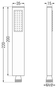 Mexen tartozékok - R-02 Sárgaréz kézizuhany, 1 funkciós, fehér, 79500-20