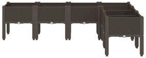 vidaXL barna PP rácsos kerti ültetőláda 160 x 120 x 42 cm