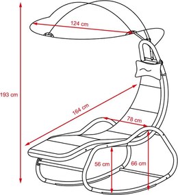 Avenberg SIENA Kerti relaxációs nyugágy / hinta - szürke