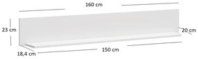 Polc 160 cm Olna (fehér). 1053147