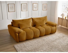Mustársárga zsenília kanapé 264 cm Ivane – Bobochic Paris