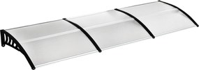 Outsunny Ajtóernyő Napernyő 90 x 295 cm, Ívelt Napernyő UV Védelemmel, Elülső Ajtóernyő Polikarbonát Esővédő Kültéri Használatra, Fehér | Aosom