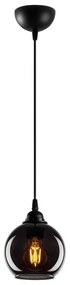 Fekete függőlámpa üveg búrával ø 15 cm Smoked – Opviq lights
