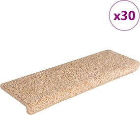 vidaXL 30 db lépcsőszőnyeg, 65 x 21 x 4 cm, aranyozott, téglalap alakú széllel