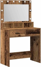 vidaXL Öltözködőasztal fiókkal Öreg fa 79 x 41 x 135 cm Faanyag