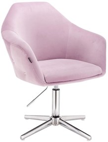 HR547CROSS Halványlila Modern Velúr Szék Krómozott lábbal