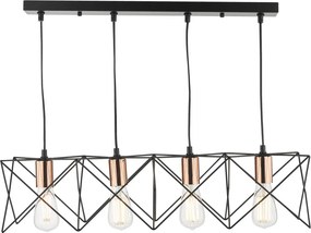 Dar Lighting vintage függeszték midi matt fekete réz darmid0422