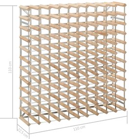 Tömör fenyőfa bortartó állvány 120 palackhoz