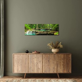 Kép - Zöld vízesés (órával) (90x30 cm)