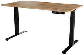 Állítható magasságú íróasztal Charlotte 195Állítható magasság, Elektromos, 72x150x80cm, Wotan tölgy, Fekete