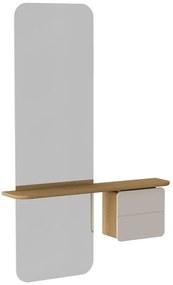 Fehér-natúr színű előszoba bútor tölgyfa dekorral One More Look – UMAGE