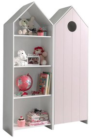 Fehér-világos rózsaszín nyitott gyerek ruhásszekrény 115x171,5 cm CASAMI – Vipack