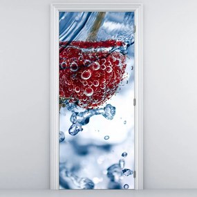 Fotótapéta ajtóra - Málna részlete a vízben (95x205cm)