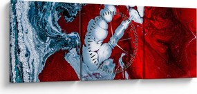 Absztrakt foltok képe (órával) (90x30 cm)