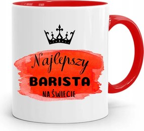 Barista Kávézó Bögre Piros, fényképes nyomattal
