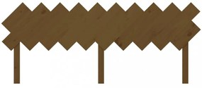 mézbarna tömör fenyőfa ágyfejtámla 196x3x80,5 cm