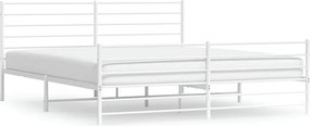 vidaXL fehér fém ágykeret fej- és lábtámlával 183 x 213 cm