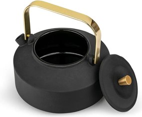 Fekete öntöttvas teáskanna szűrővel 1 l Shangdong – Bredemeijer