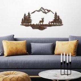 Fali dekoráció 2 db 70x38 cm szarvas fém/barna