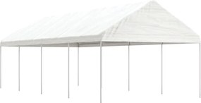 vidaXL fehér polietilén pavilon tetővel 8,92 x 4,08 x 3,22 m